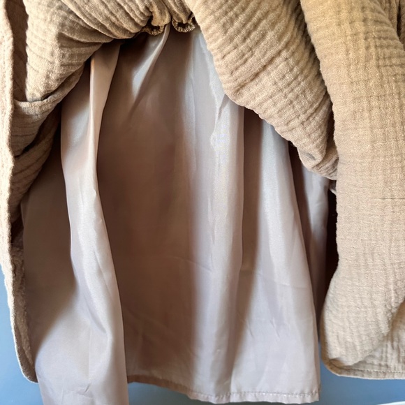 Elegant Tan V-Neck Mini Dress - Picture 5 of 6